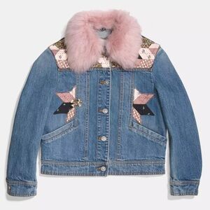 Coach 1941 Quilted Patchwork Denim Jacket Size 8 MSRP $795